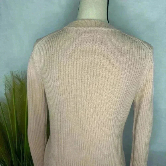 Michael Kors Drawstring w/Gold Hardware Light Peach Pullover Sweater Size Medium - Picture 9 of 15